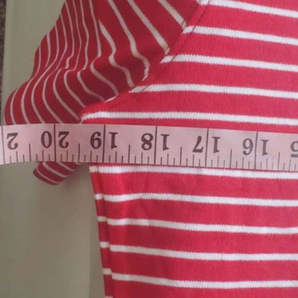 💃 New Women's Red Stripes Appleseed Polo Shirt Size M 🌴 NWT - Picture 5 of 8